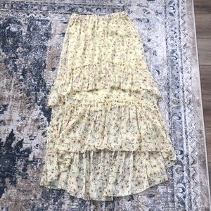 Size S - H&M yellow floral maxi skirt